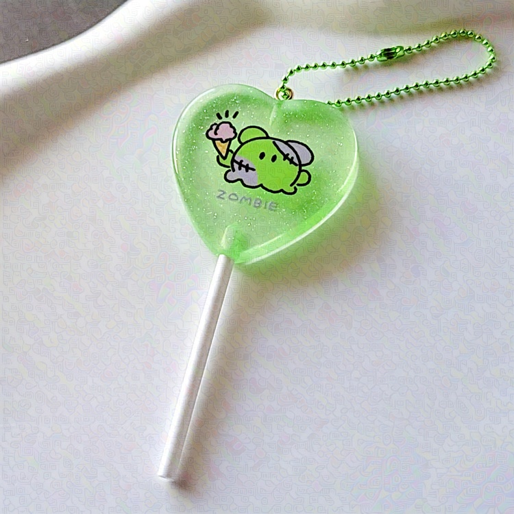 ハート型キャンディー アクリルキーホルダー(ゾンビメンダコ)