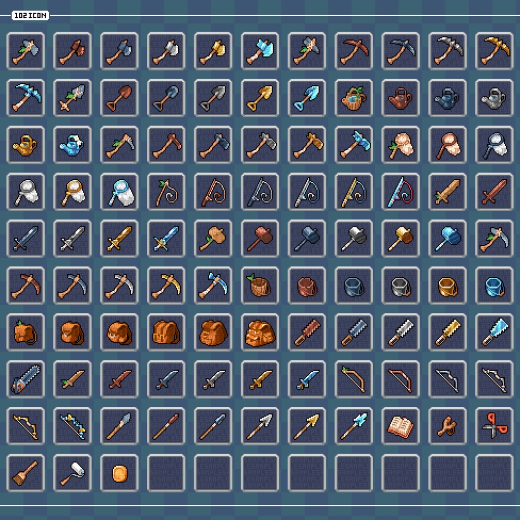 ドット絵アイコン素材集【道具系】