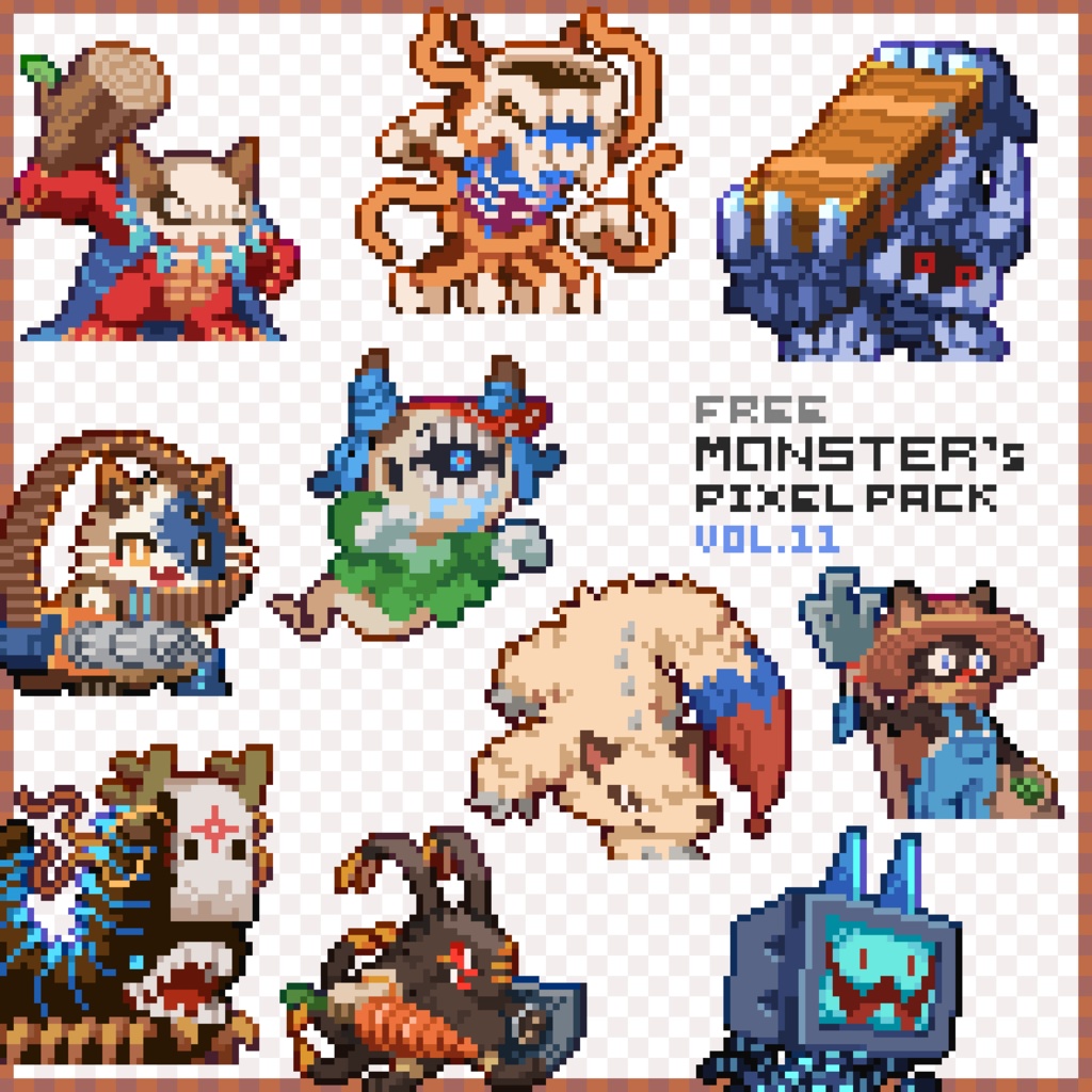 【無料版】ドット絵モンスター素材集vol.11