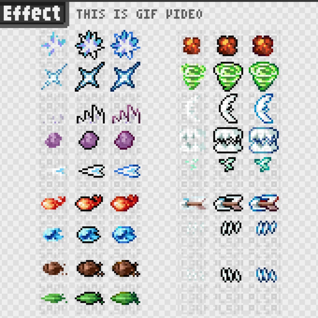【無料版あり】16×16px OtegoroMonsters1 + Effect