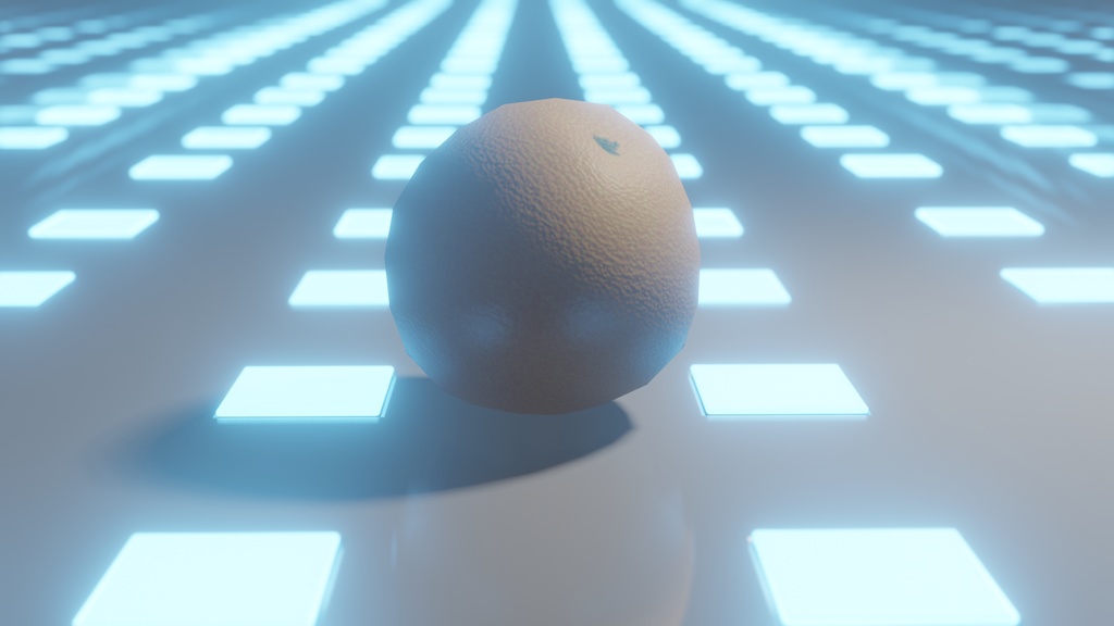 orange low poly 3D model