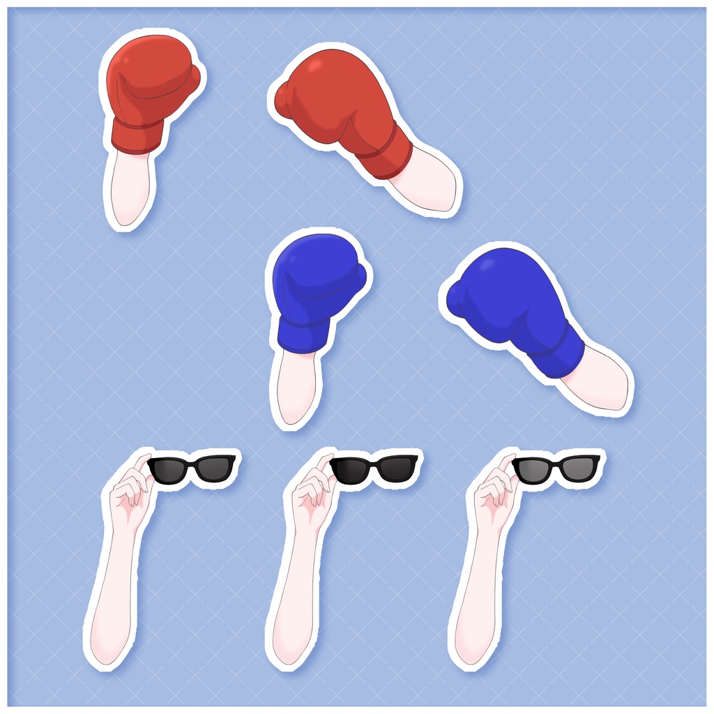 【Vtuber向け】いろんなアイテムを持った手のイラスト素材