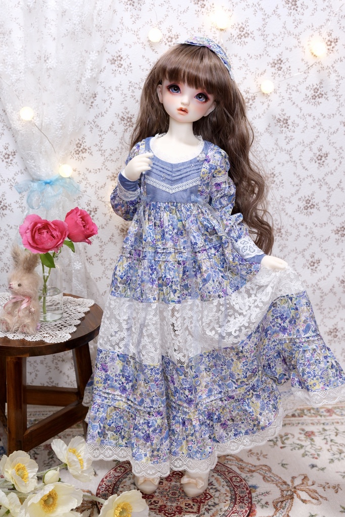 【SD/SD13/SDGr】リバティプリントのロングドレス