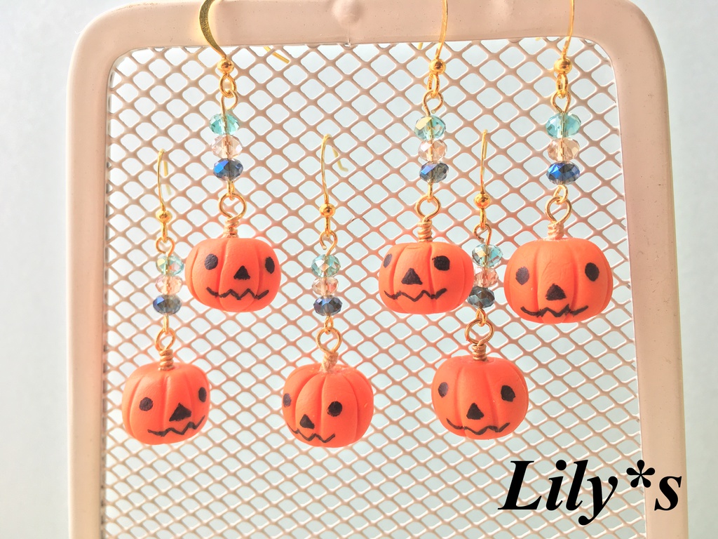 おばけカボチャのハロウィンピアス