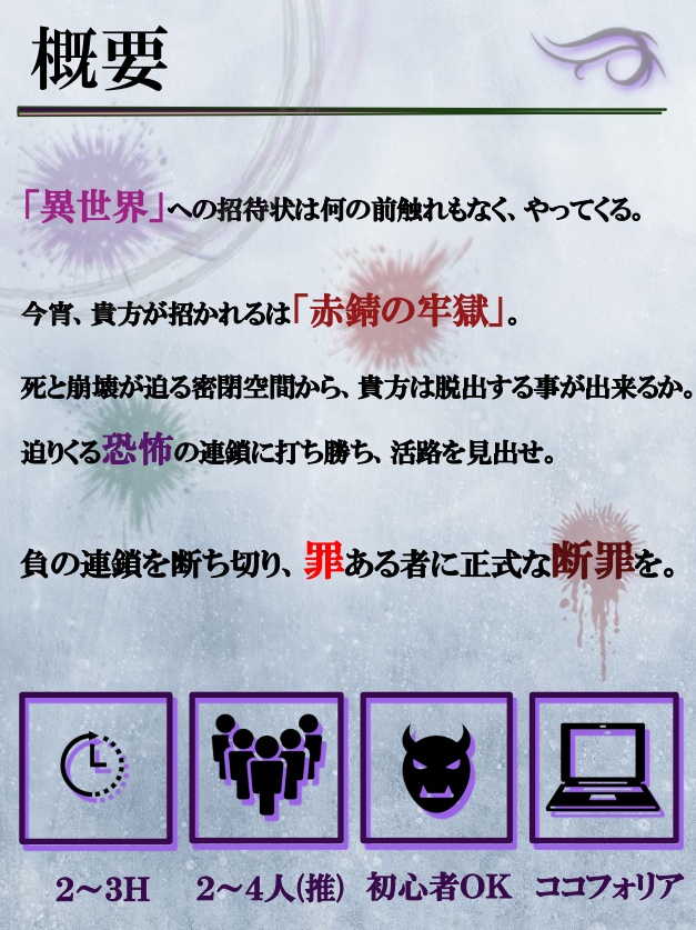 新クトゥルフ神話TRPG「羽墜としの牢獄」【SPLL:E187903】