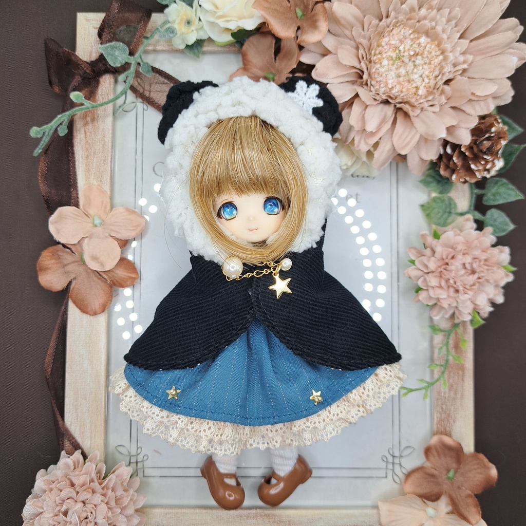 【あまむす】パンダポンチョセット【オビツ11】