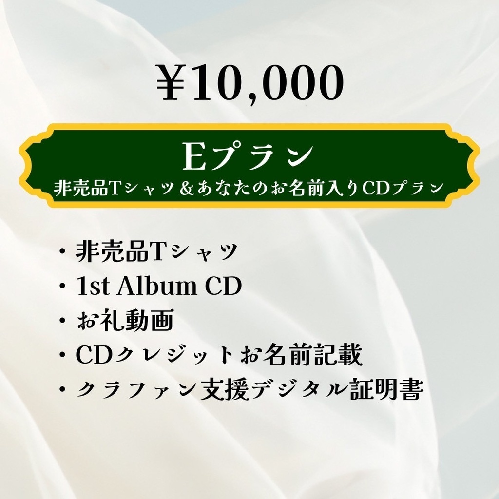非売品Tシャツ＆あなたのお名前入りCDプラン