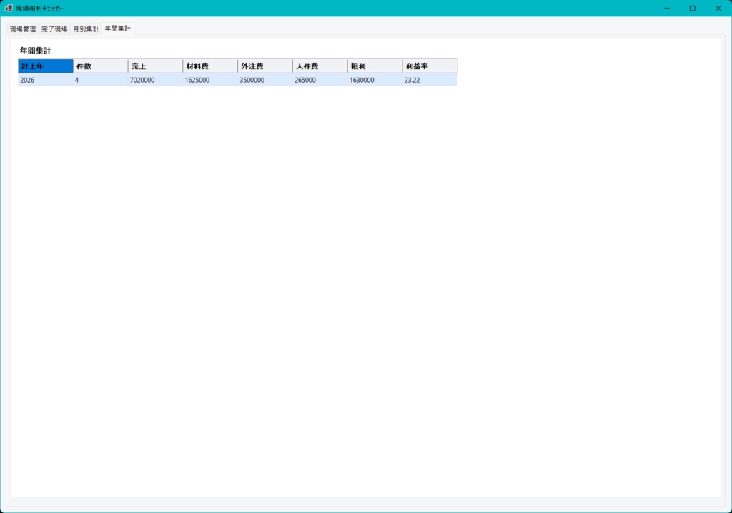 現場粗利チェッカー