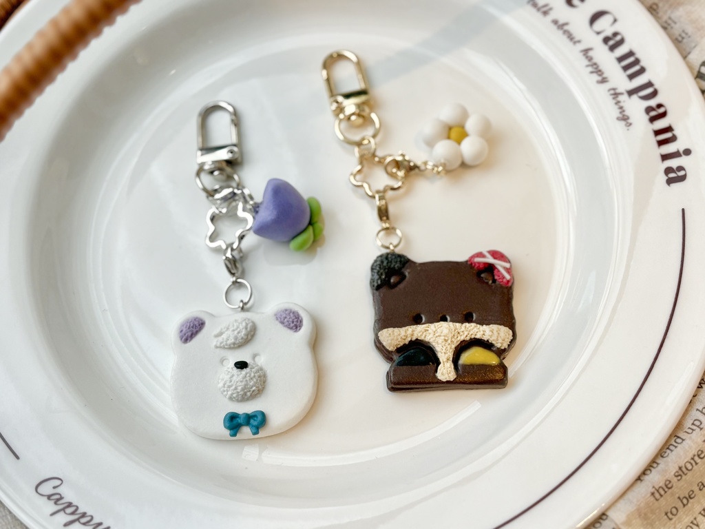 3SKM さんくまモチーフ クッキー風キーホルダー