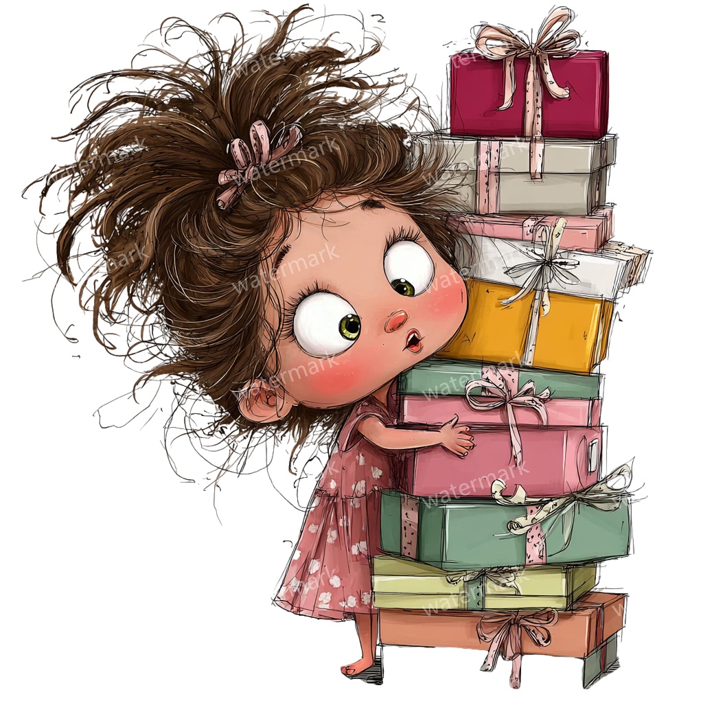 かわいい幼児の女の子 イラスト素材 20点セット|ゆめかわ・水彩風|高画質PNG|デジタル素材