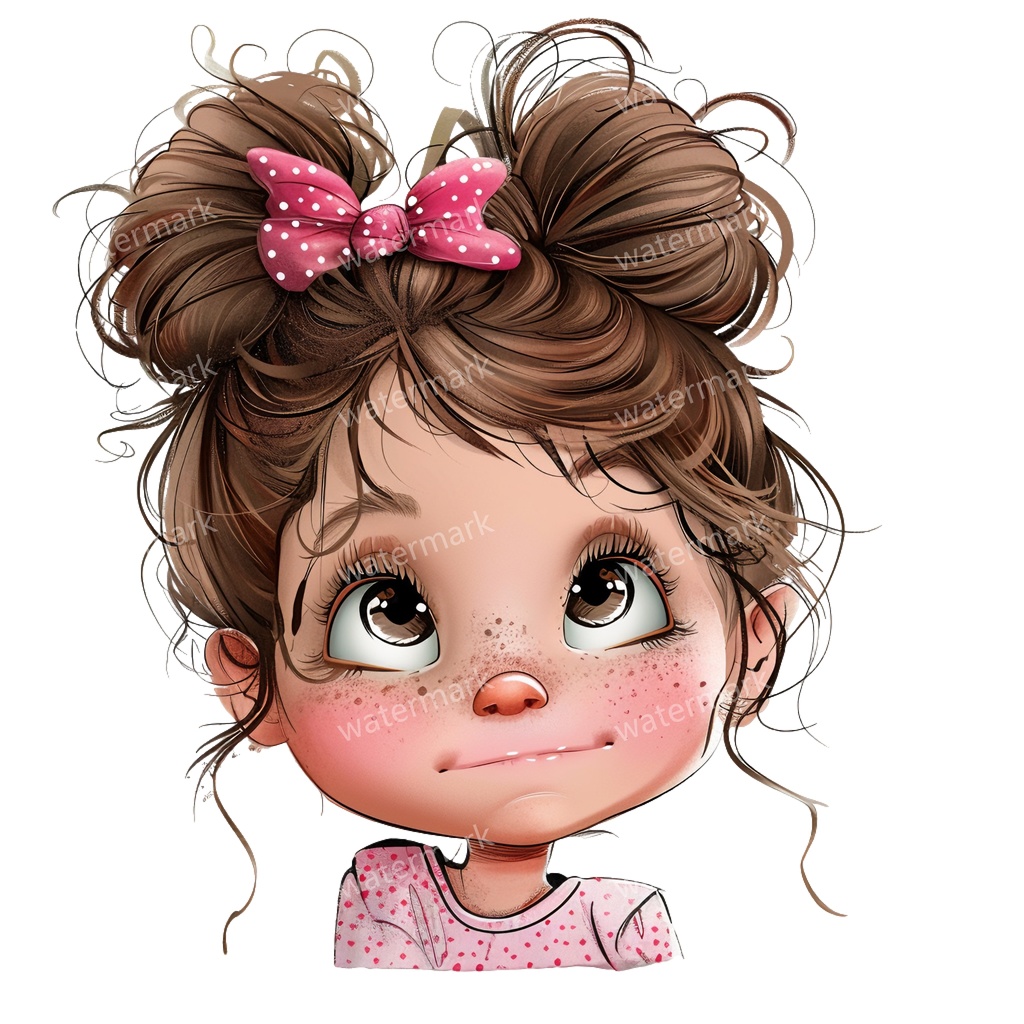 かわいい幼児の女の子 イラスト素材 20点セット|ゆめかわ・水彩風|高画質PNG|デジタル素材