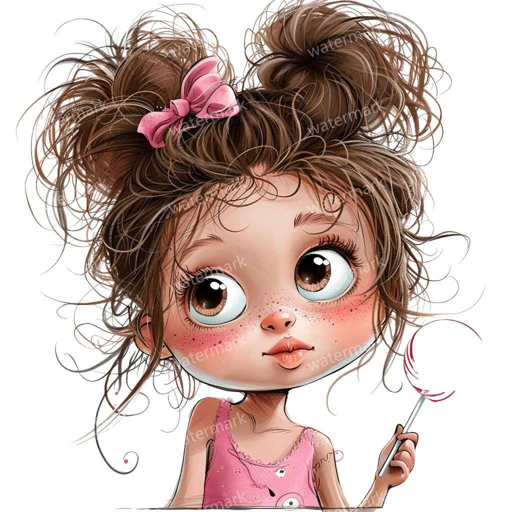 かわいい幼児の女の子 イラスト素材 20点セット|ゆめかわ・水彩風|高画質PNG|デジタル素材