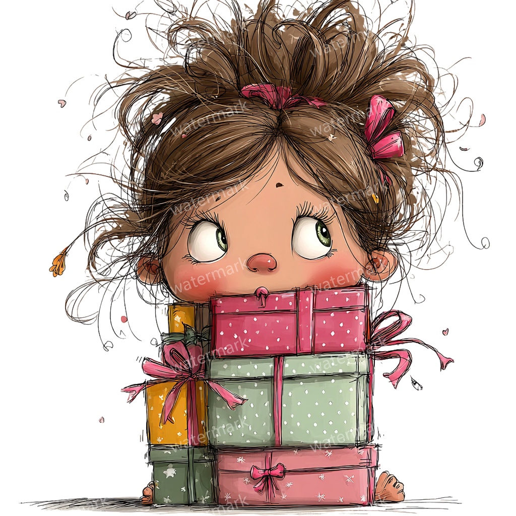 かわいい幼児の女の子 イラスト素材 20点セット|ゆめかわ・水彩風|高画質PNG|デジタル素材