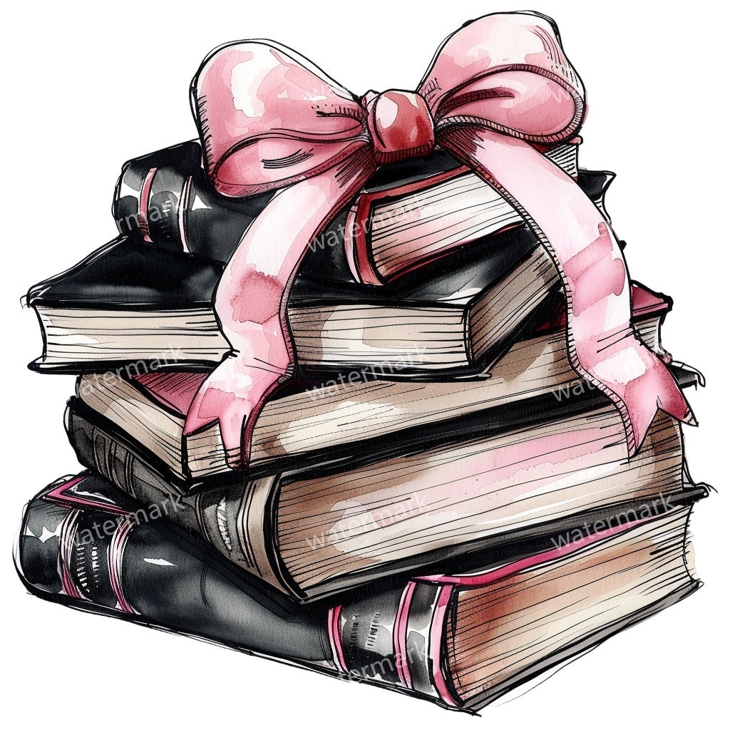 リボン付きハードカバー本 イラスト素材 12点セット|水彩風|高画質PNG|デジタル素材