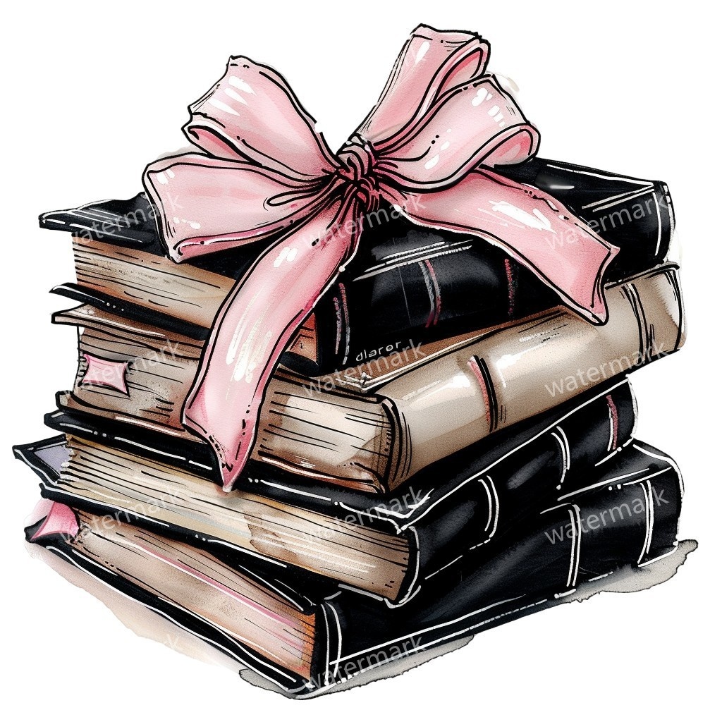 リボン付きハードカバー本 イラスト素材 12点セット|水彩風|高画質PNG|デジタル素材