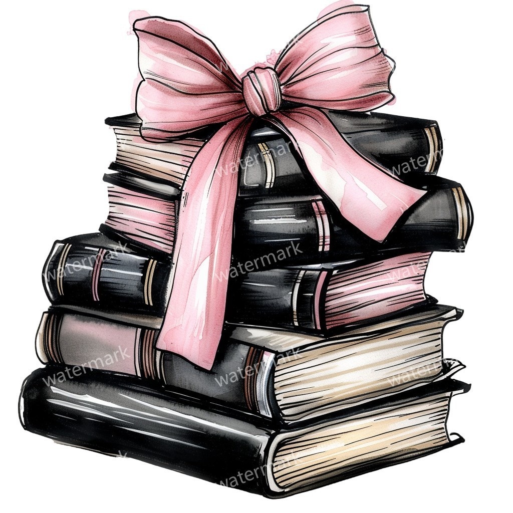 リボン付きハードカバー本 イラスト素材 12点セット｜水彩風｜高画質PNG｜デジタル素材