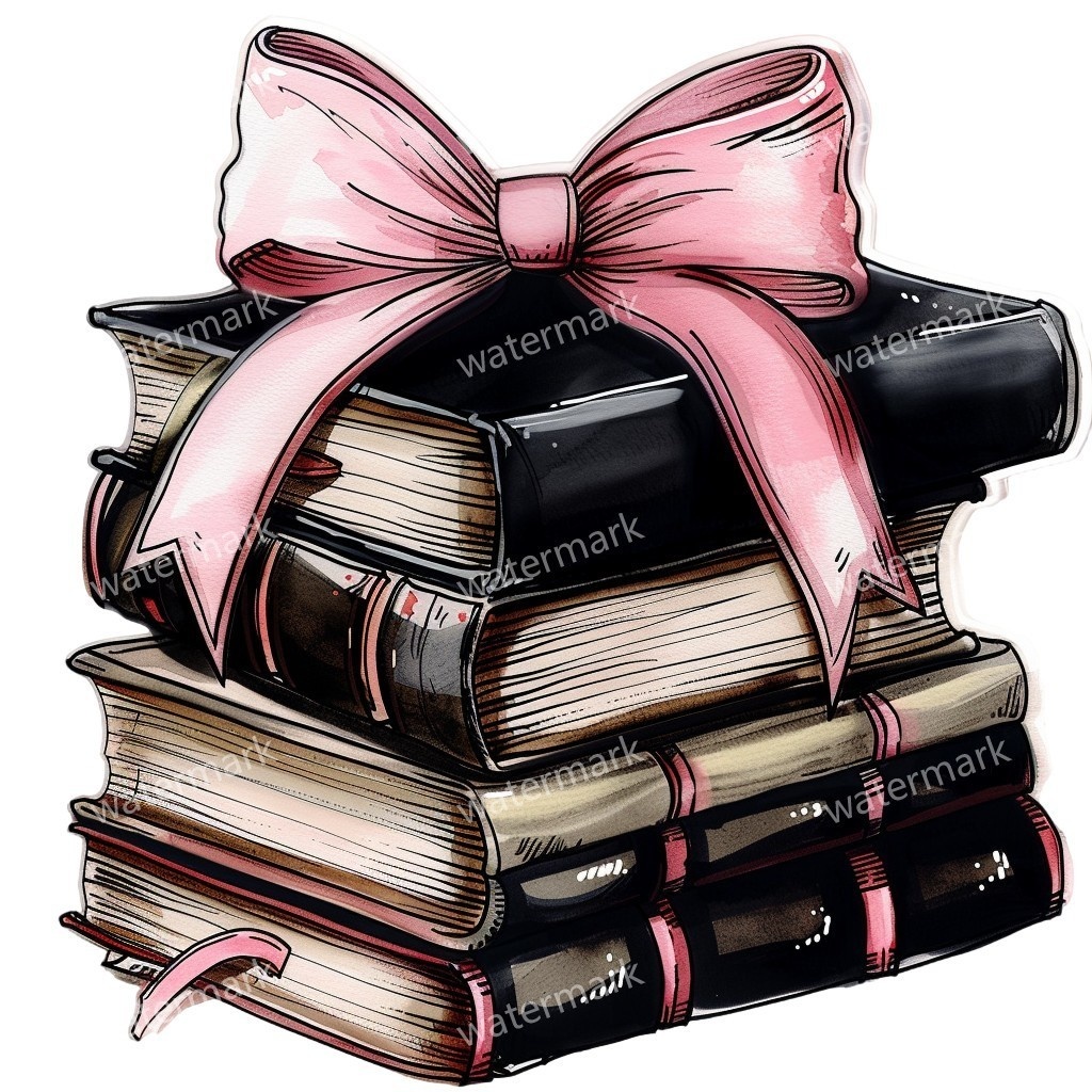 リボン付きハードカバー本 イラスト素材 12点セット|水彩風|高画質PNG|デジタル素材