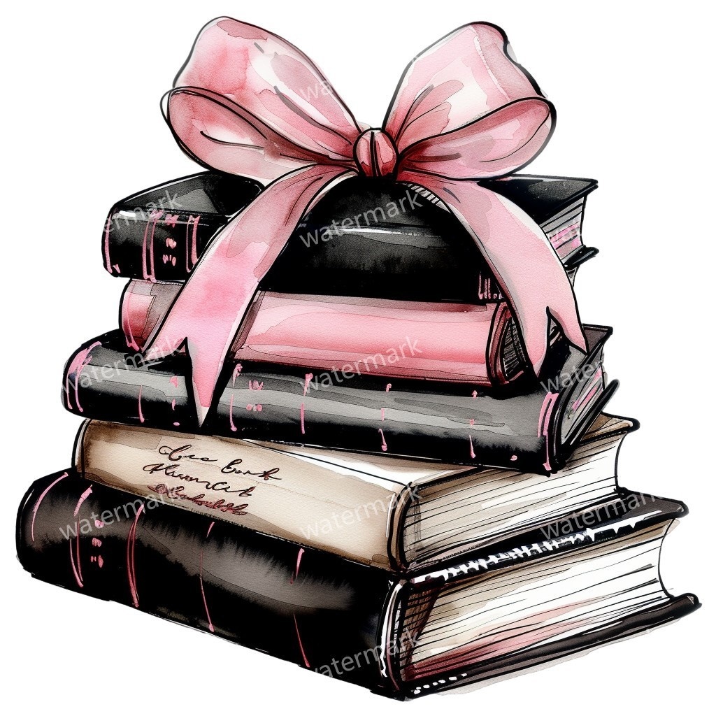 リボン付きハードカバー本 イラスト素材 12点セット|水彩風|高画質PNG|デジタル素材