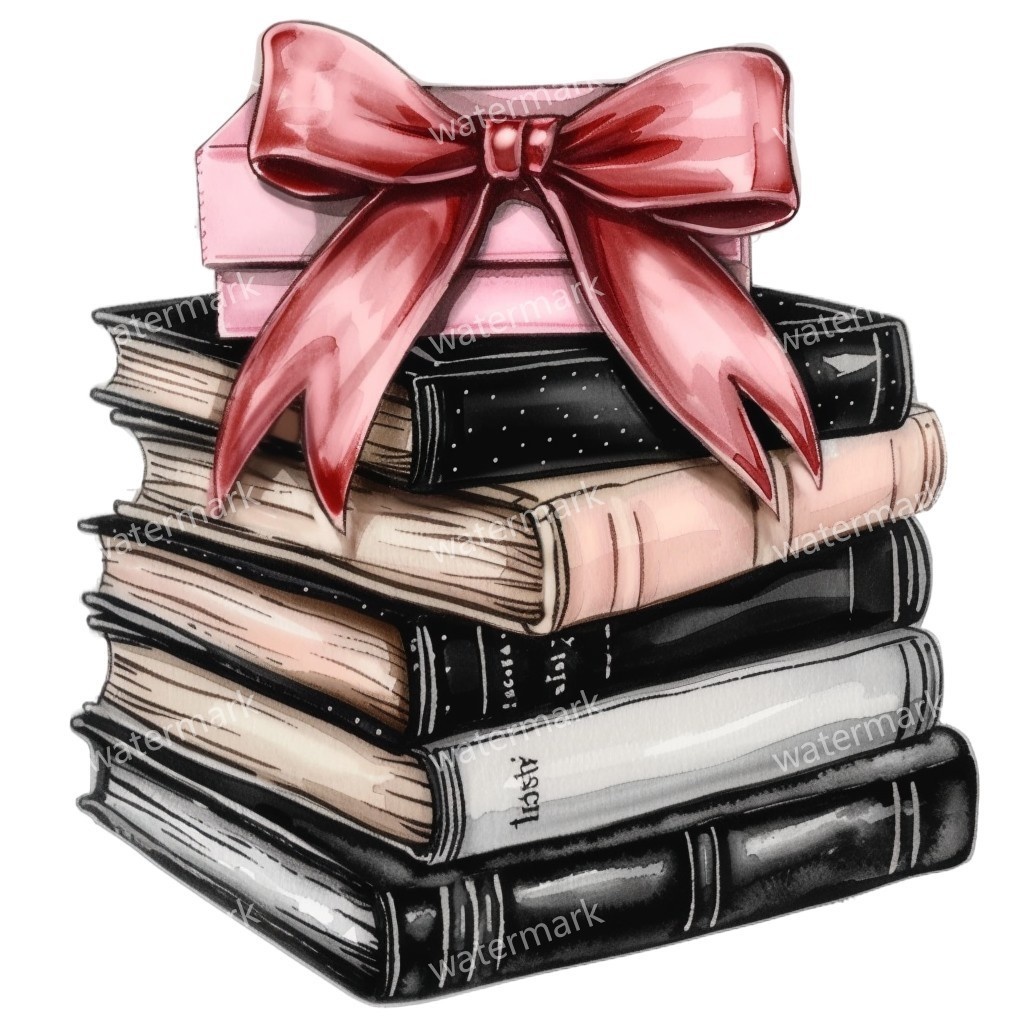 リボン付きハードカバー本 イラスト素材 12点セット|水彩風|高画質PNG|デジタル素材