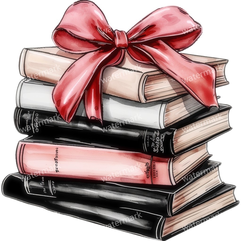 リボン付きハードカバー本 イラスト素材 12点セット|水彩風|高画質PNG|デジタル素材