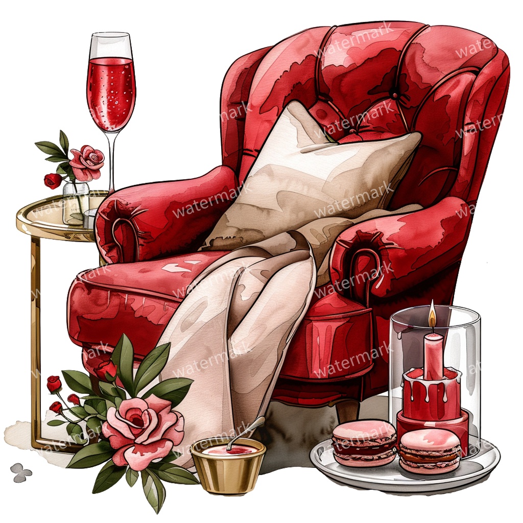 アームチェアのイラスト素材 20点セット|水彩風|高画質PNG|デジタル素材