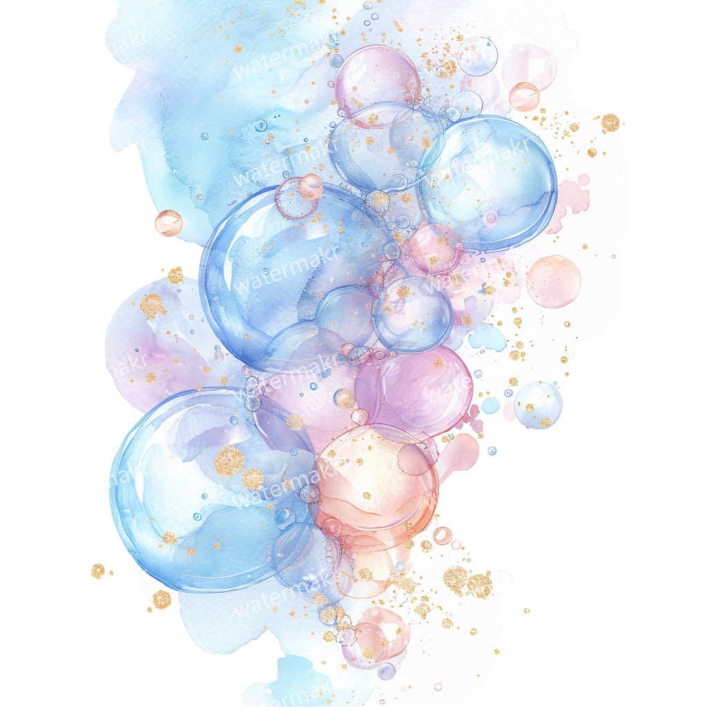 【商用利用可】水彩バブル(シャボン玉)クリップアート16点セット|高解像度・透過PNG|印刷OK・コラージュ・ジャンクジャーナル素材|即ダウンロード