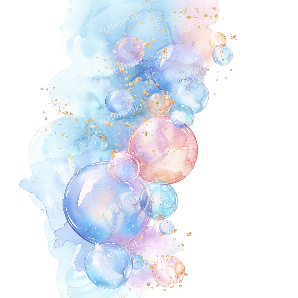 【商用利用可】水彩バブル(シャボン玉)クリップアート16点セット|高解像度・透過PNG|印刷OK・コラージュ・ジャンクジャーナル素材|即ダウンロード