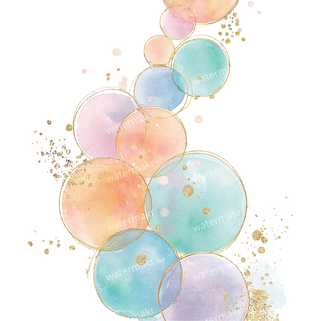 【商用利用可】水彩バブル(シャボン玉)クリップアート16点セット|高解像度・透過PNG|印刷OK・コラージュ・ジャンクジャーナル素材|即ダウンロード