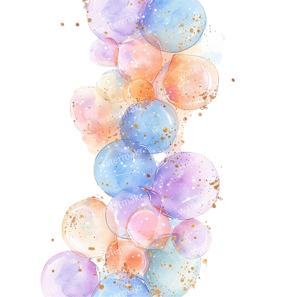 【商用利用可】水彩バブル(シャボン玉)クリップアート16点セット|高解像度・透過PNG|印刷OK・コラージュ・ジャンクジャーナル素材|即ダウンロード