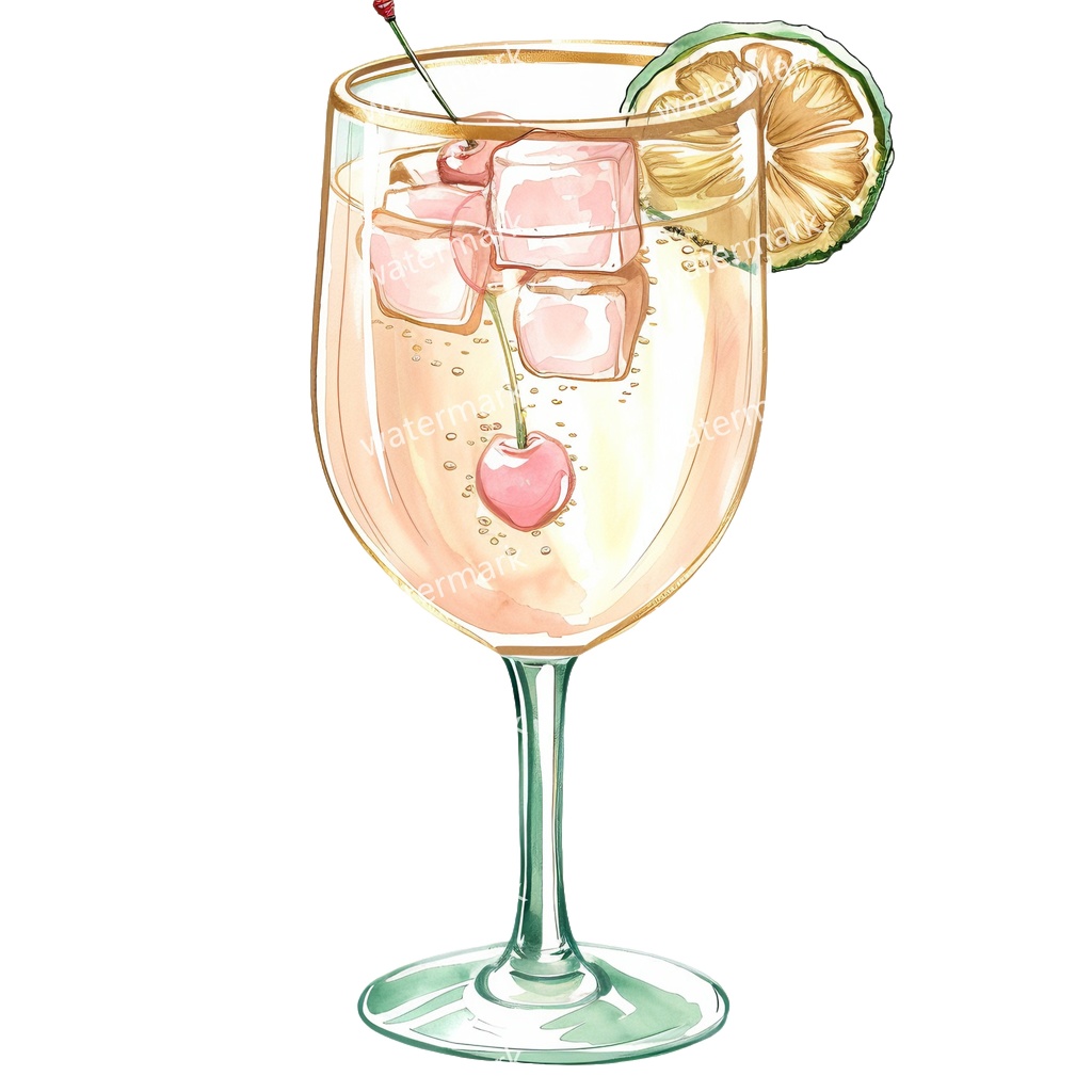 【商用利用可】カクテル水彩クリップアート20点セット|高解像度・透過PNG|印刷OK・コラージュ・ジャンクジャーナル素材|即ダウンロード