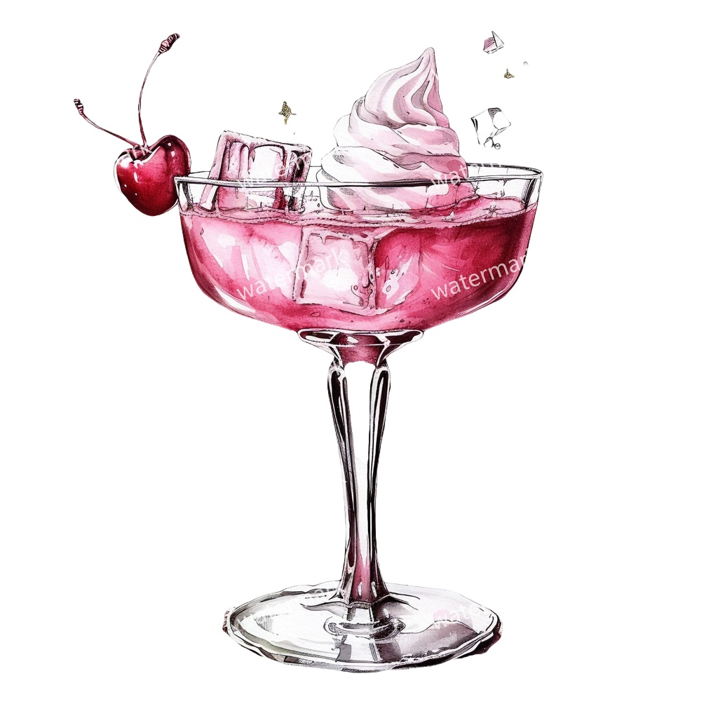 【商用利用可】カクテル水彩クリップアート20点セット|高解像度・透過PNG|印刷OK・コラージュ・ジャンクジャーナル素材|即ダウンロード