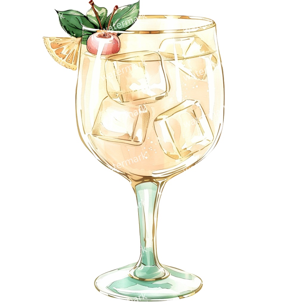 【商用利用可】カクテル水彩クリップアート20点セット|高解像度・透過PNG|印刷OK・コラージュ・ジャンクジャーナル素材|即ダウンロード