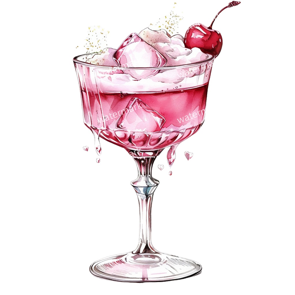 【商用利用可】カクテル水彩クリップアート20点セット|高解像度・透過PNG|印刷OK・コラージュ・ジャンクジャーナル素材|即ダウンロード