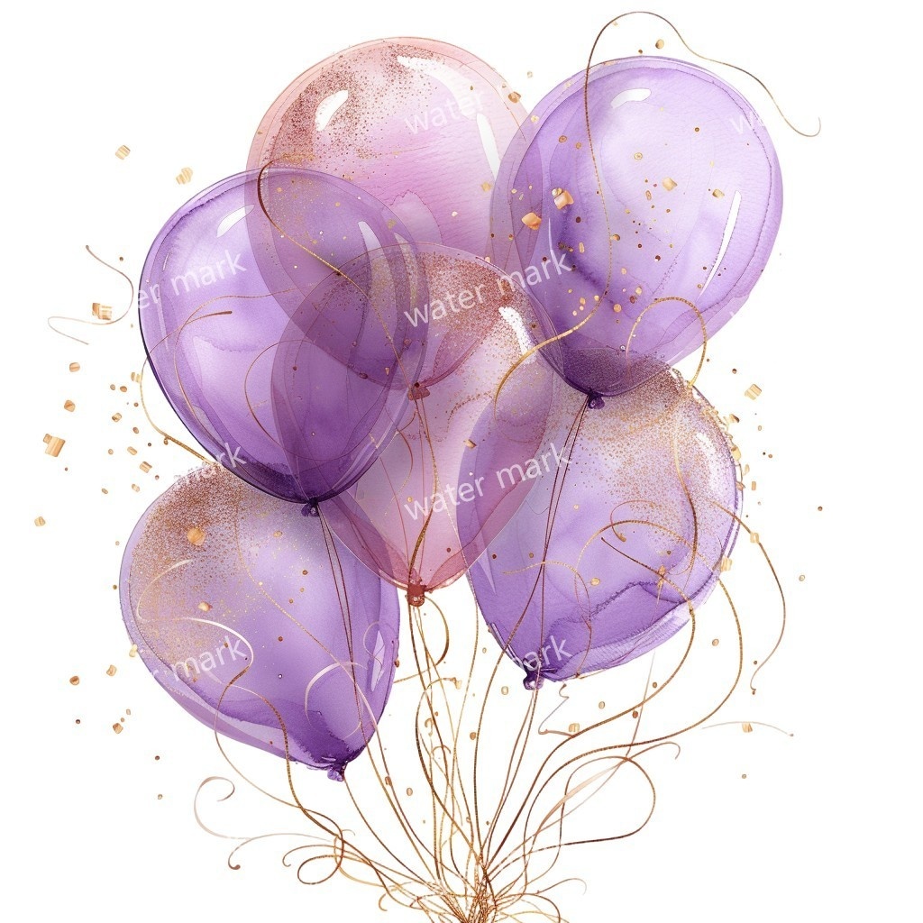 【商用利用可】水彩バルーンクリップアート16点セット|高解像度・透過PNG|印刷OK・コラージュ・ジャンクジャーナル素材|即ダウンロード