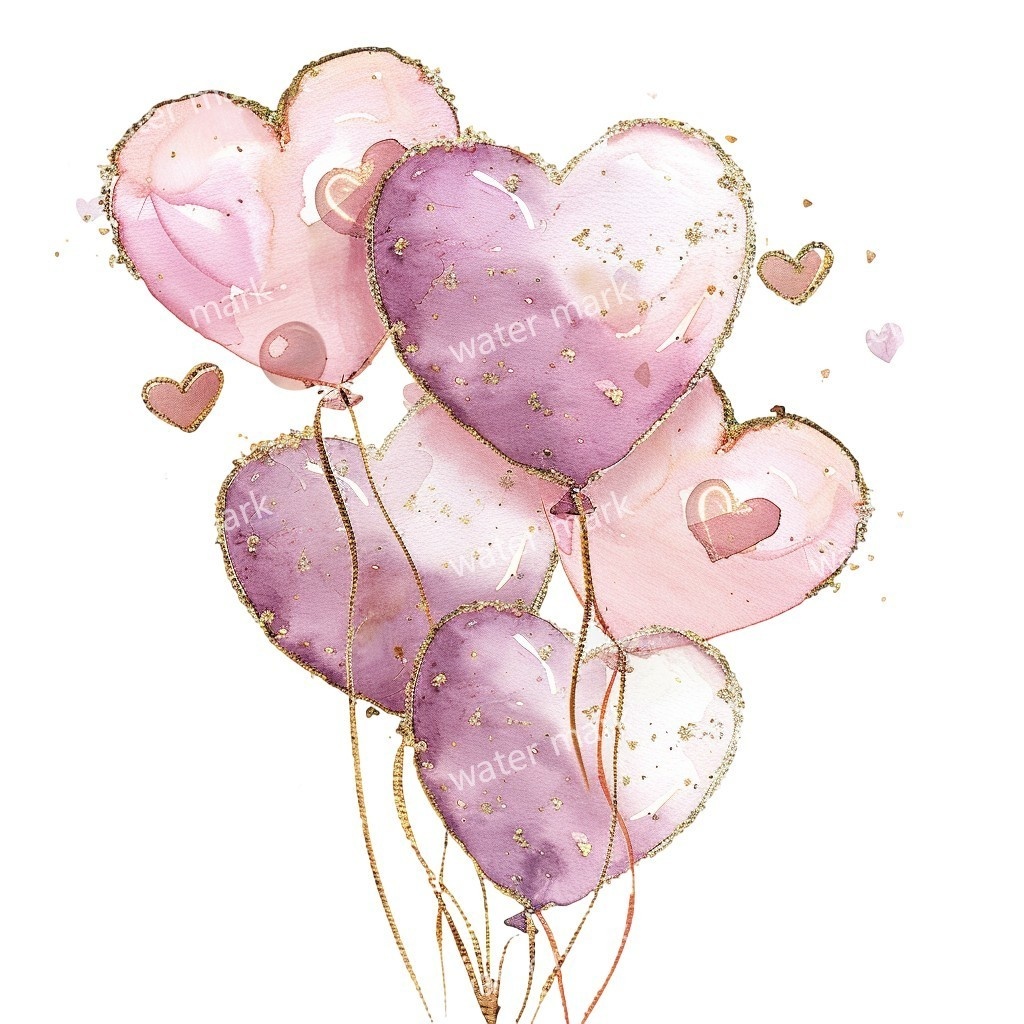 【商用利用可】水彩バルーンクリップアート16点セット|高解像度・透過PNG|印刷OK・コラージュ・ジャンクジャーナル素材|即ダウンロード