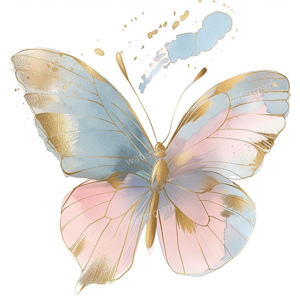 【商用利用可】水彩バタフライ(蝶)クリップアート19点セット|高解像度・透過PNG|印刷OK・コラージュ・ジャンクジャーナル素材|即ダウンロード