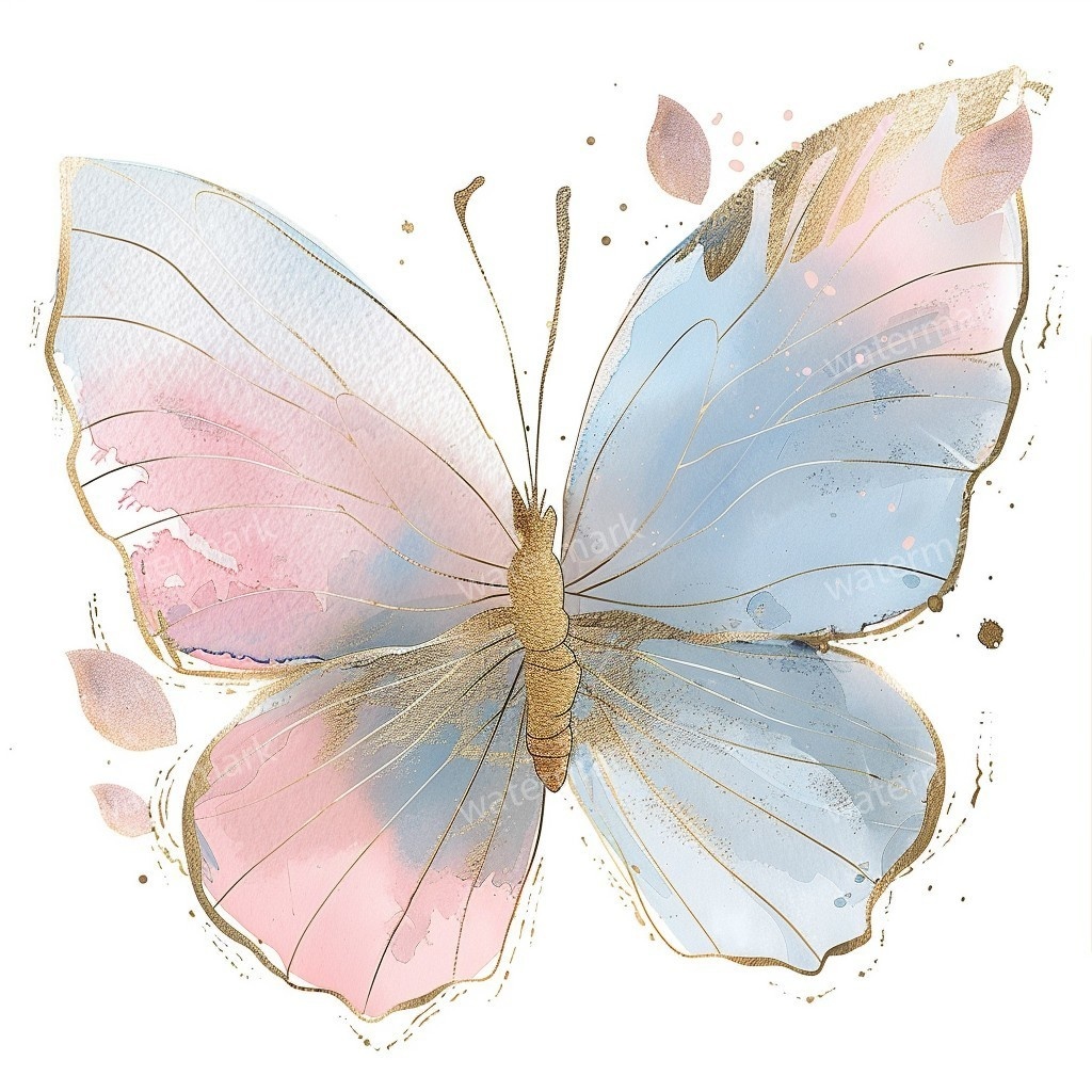 【商用利用可】水彩バタフライ(蝶)クリップアート19点セット|高解像度・透過PNG|印刷OK・コラージュ・ジャンクジャーナル素材|即ダウンロード