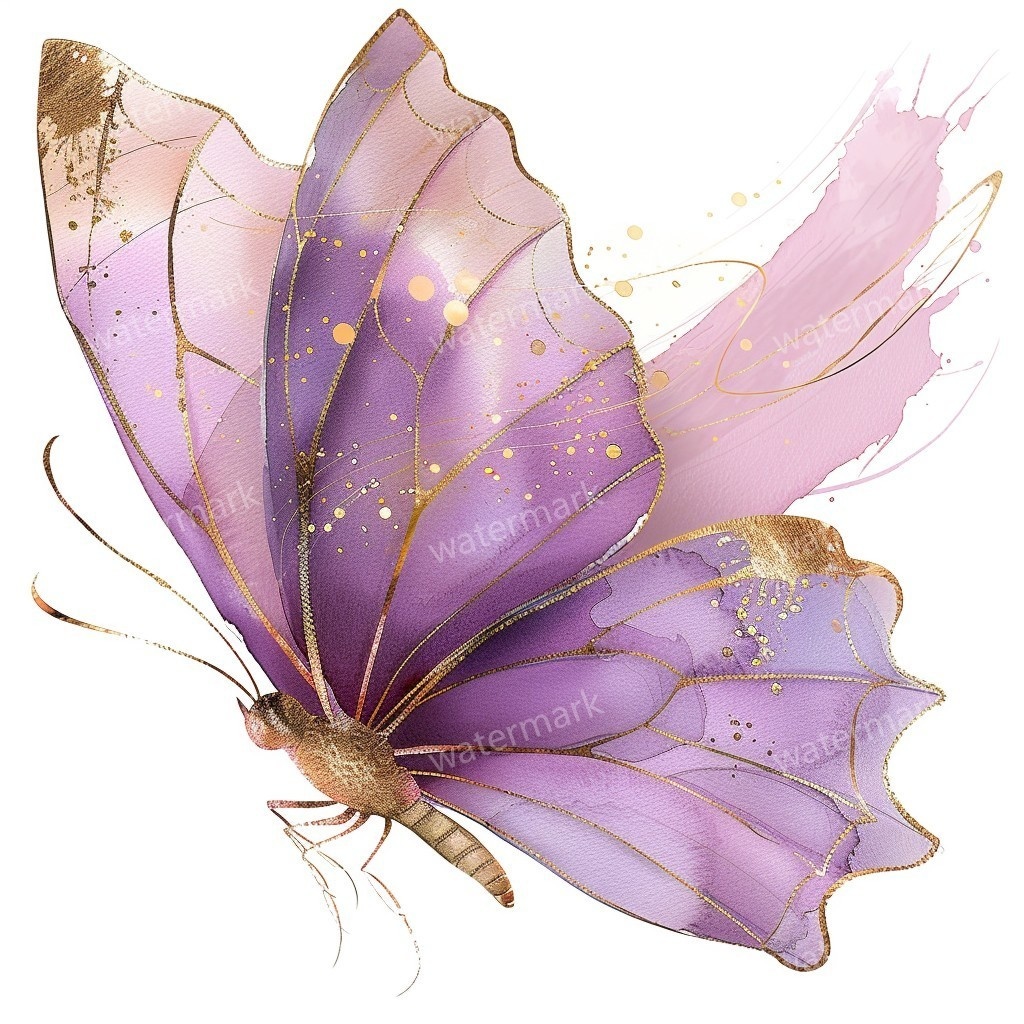 【商用利用可】水彩バタフライ(蝶)クリップアート19点セット|高解像度・透過PNG|印刷OK・コラージュ・ジャンクジャーナル素材|即ダウンロード