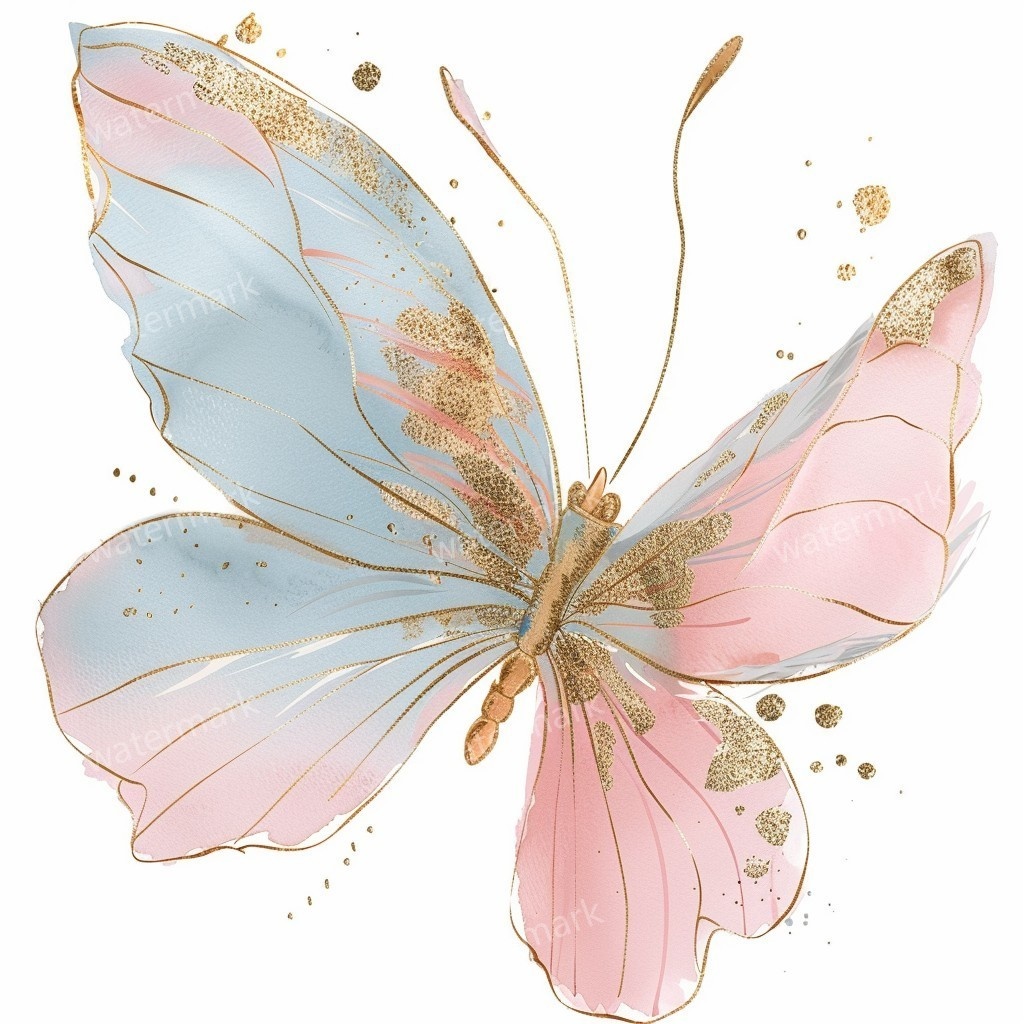 【商用利用可】水彩バタフライ(蝶)クリップアート19点セット|高解像度・透過PNG|印刷OK・コラージュ・ジャンクジャーナル素材|即ダウンロード