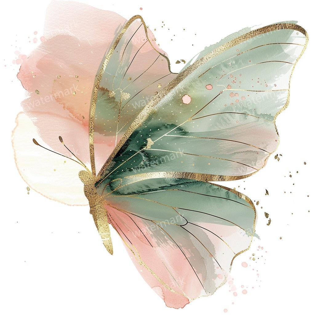 【商用利用可】水彩バタフライ(蝶)クリップアート19点セット|高解像度・透過PNG|印刷OK・コラージュ・ジャンクジャーナル素材|即ダウンロード
