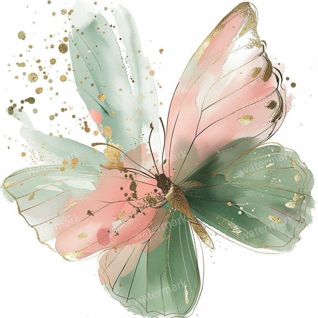 【商用利用可】水彩バタフライ(蝶)クリップアート19点セット|高解像度・透過PNG|印刷OK・コラージュ・ジャンクジャーナル素材|即ダウンロード