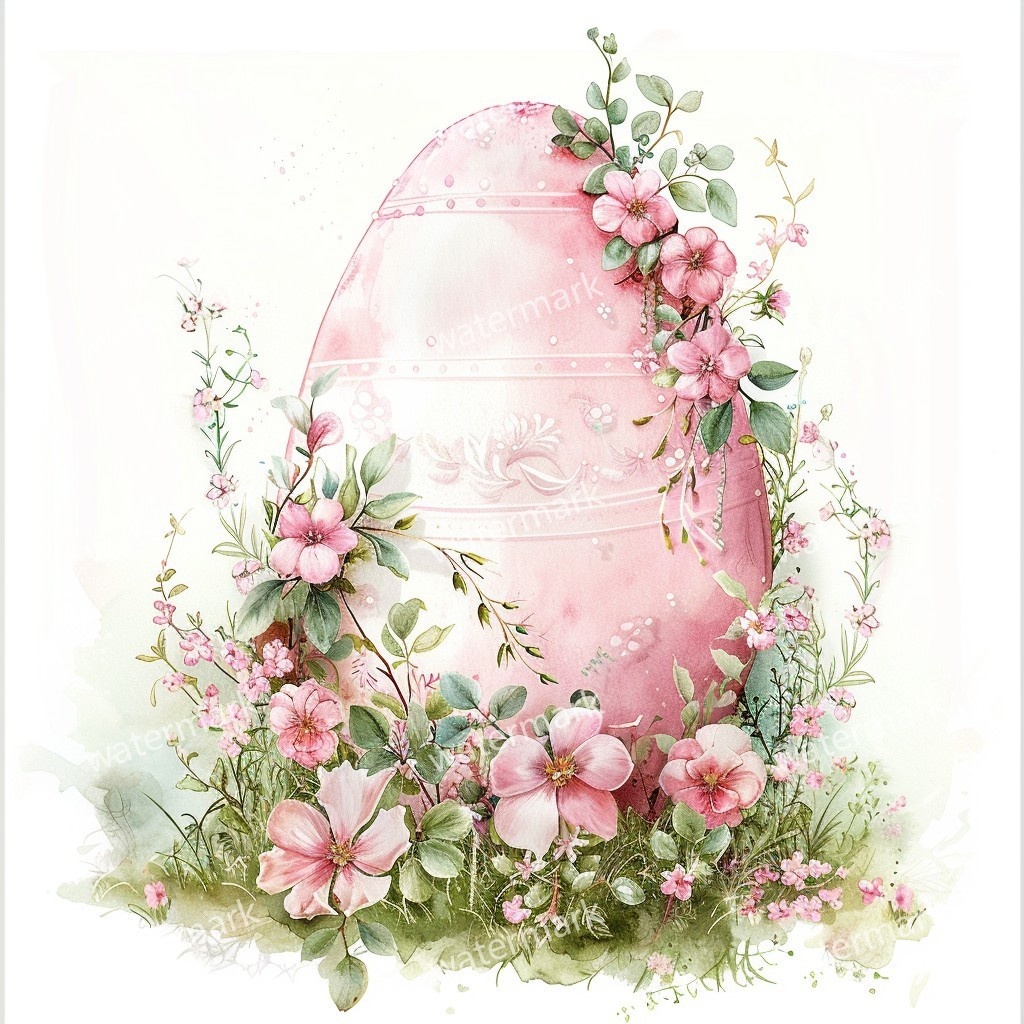 【商用利用可】イースターエッグ水彩クリップアート16点セット|高解像度・透過PNG|印刷OK・コラージュ・ジャンクジャーナル素材|即ダウンロード