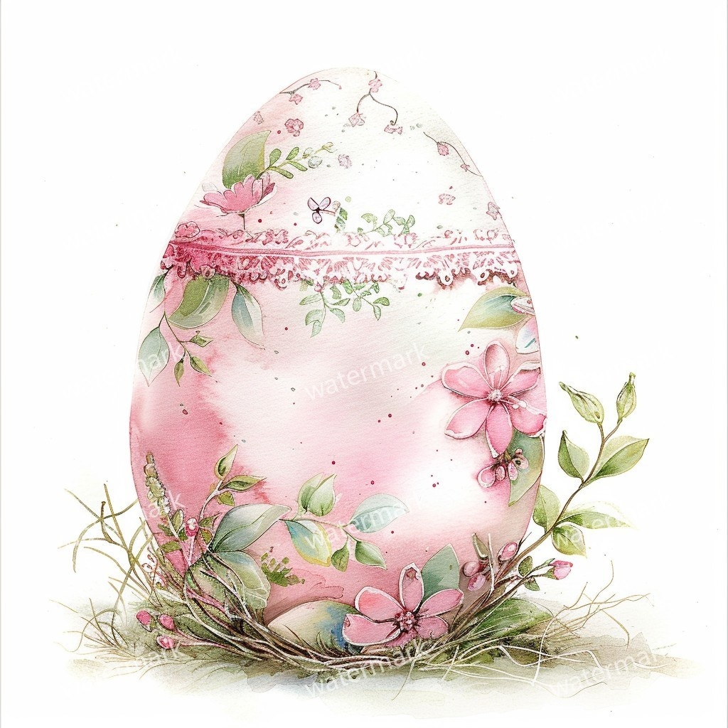 【商用利用可】イースターエッグ水彩クリップアート16点セット|高解像度・透過PNG|印刷OK・コラージュ・ジャンクジャーナル素材|即ダウンロード
