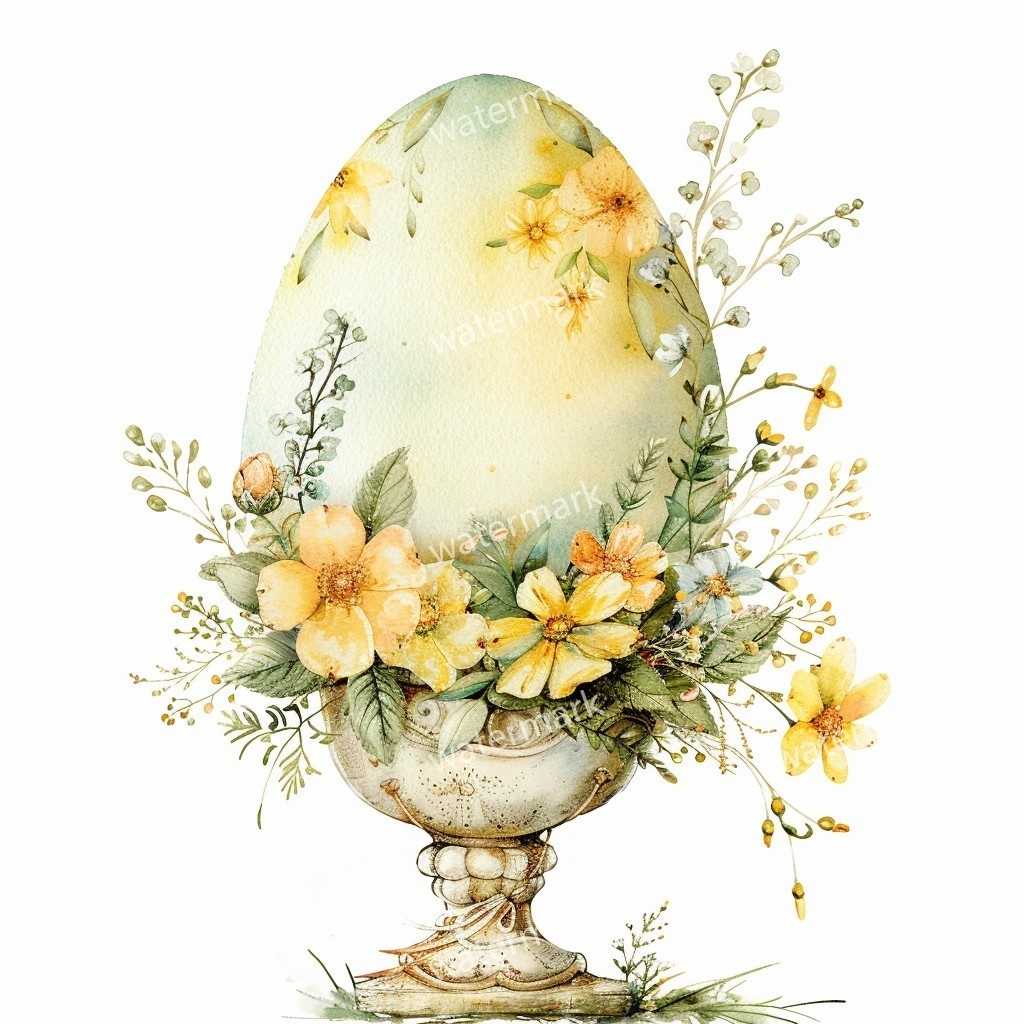 【商用利用可】イースターエッグ水彩クリップアート16点セット|高解像度・透過PNG|印刷OK・コラージュ・ジャンクジャーナル素材|即ダウンロード