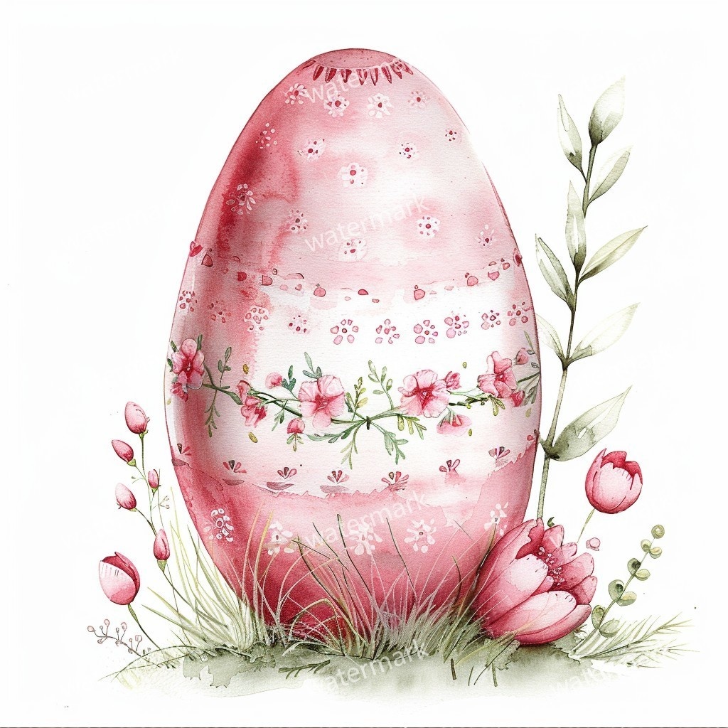 【商用利用可】イースターエッグ水彩クリップアート16点セット|高解像度・透過PNG|印刷OK・コラージュ・ジャンクジャーナル素材|即ダウンロード