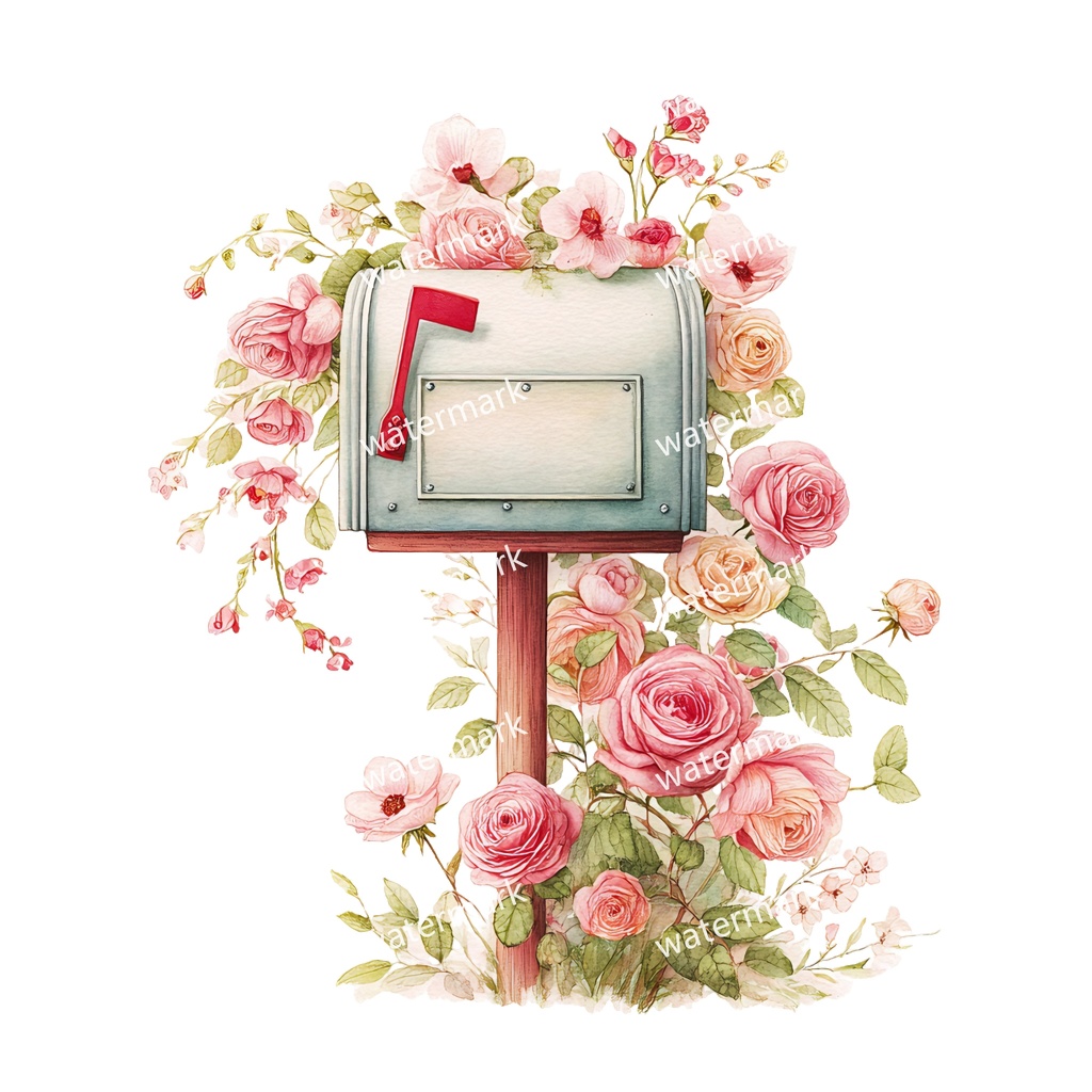 【商用利用可】ポスト(郵便受け)水彩クリップアート19点セット|高解像度・透過PNG|印刷OK・コラージュ・ジャンクジャーナル素材|即ダウンロード