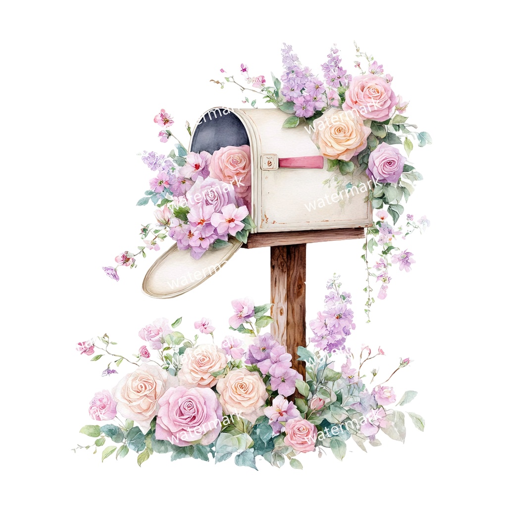 【商用利用可】ポスト(郵便受け)水彩クリップアート19点セット|高解像度・透過PNG|印刷OK・コラージュ・ジャンクジャーナル素材|即ダウンロード