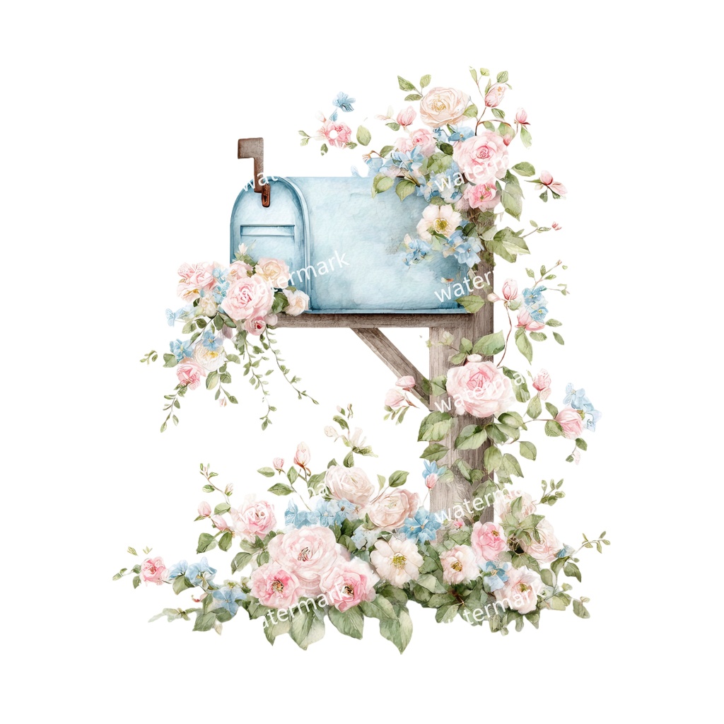 【商用利用可】ポスト(郵便受け)水彩クリップアート19点セット|高解像度・透過PNG|印刷OK・コラージュ・ジャンクジャーナル素材|即ダウンロード