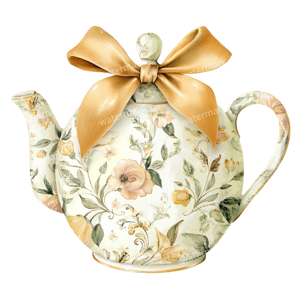 【商用利用可】ティーポット水彩クリップアート20点セット|高解像度・透過PNG|印刷OK・コラージュ・ジャンクジャーナル素材|即ダウンロード