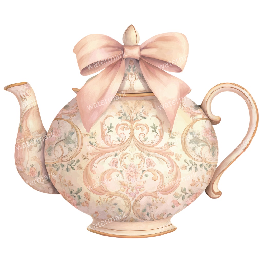 【商用利用可】ティーポット水彩クリップアート20点セット|高解像度・透過PNG|印刷OK・コラージュ・ジャンクジャーナル素材|即ダウンロード